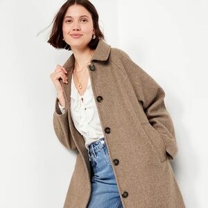 Old Navy Taupe Single-Breasted Peacoat